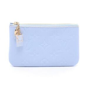 Louis Vuitton Pochette Cle S Monogram Empreinte Blue Iris Keyring Handbag Pou...
